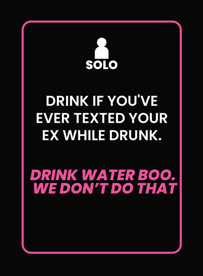 Khalbali blackout prompt card: drink if you have texted your ex while drunk