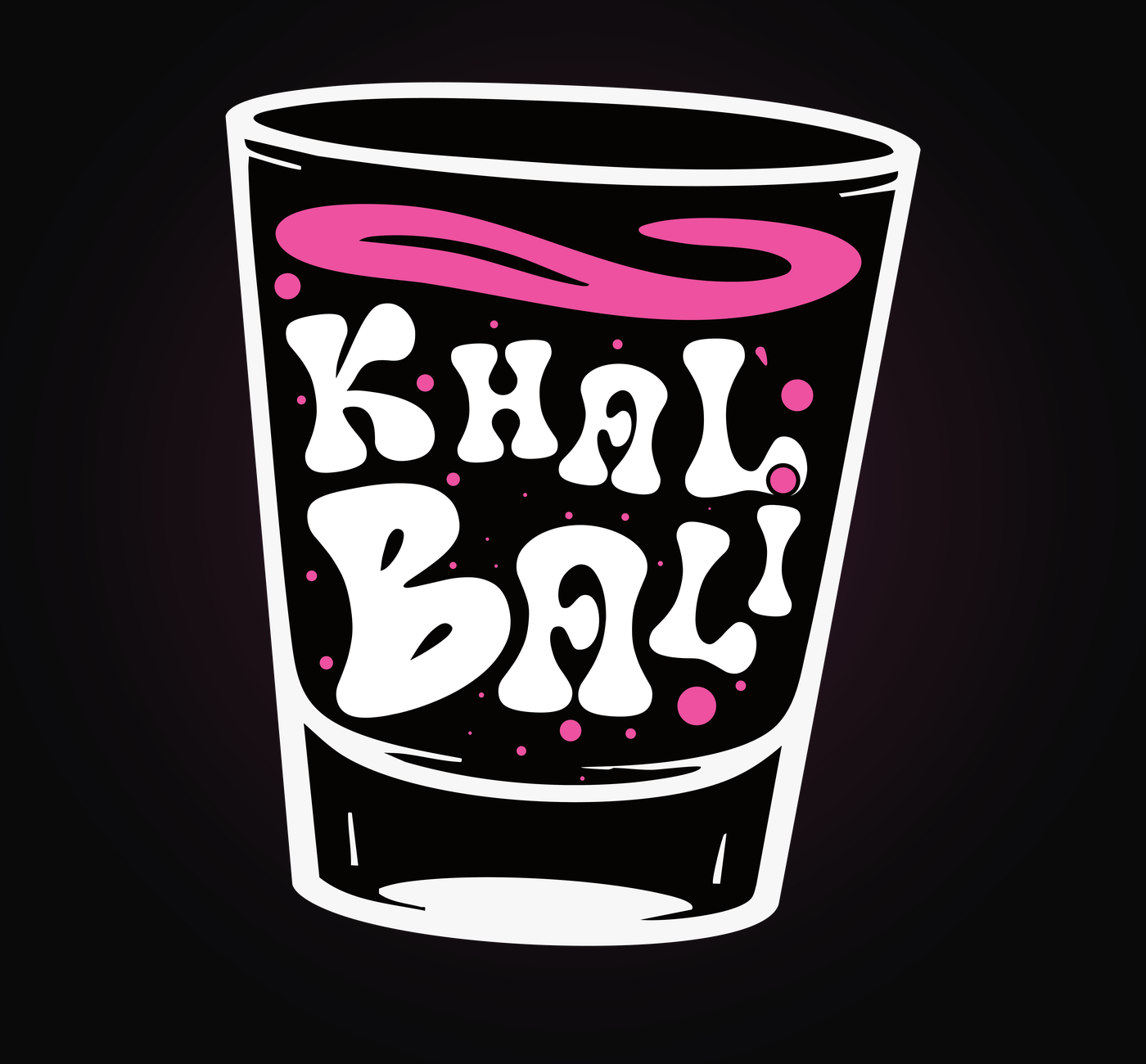 Khalbali logo with skull, shot glass and lime garnish, party card game branding